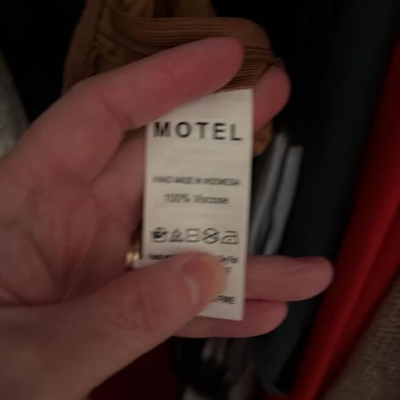 Motel Rocks Brown Tie Front Backless Blouse SZ L - Picture 5 of 5